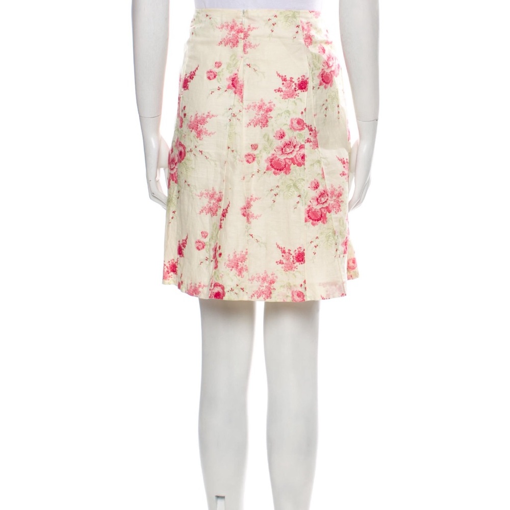 Cacharel Floral Cream and Pink Women's Skirt M - Picture 3 of 3